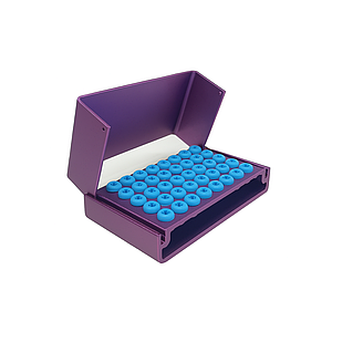 Підставка УНІВЕРСАЛЬНА для борів 40 отв. ФІОЛЕТОВА, алюмінієва, з силіконовими вставками