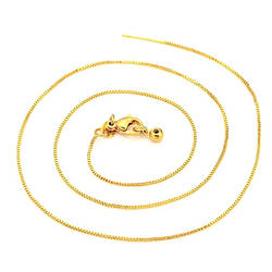 Ланцюжок протяжка на шию мідний 0,9 мм 45 см карабін 10 мм 1 шт. Золотистий