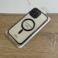 Чохол для iPhone 13 Pro Max з MagSafe, прозорий TPU з чорними бортиками та захистом камери лінзами