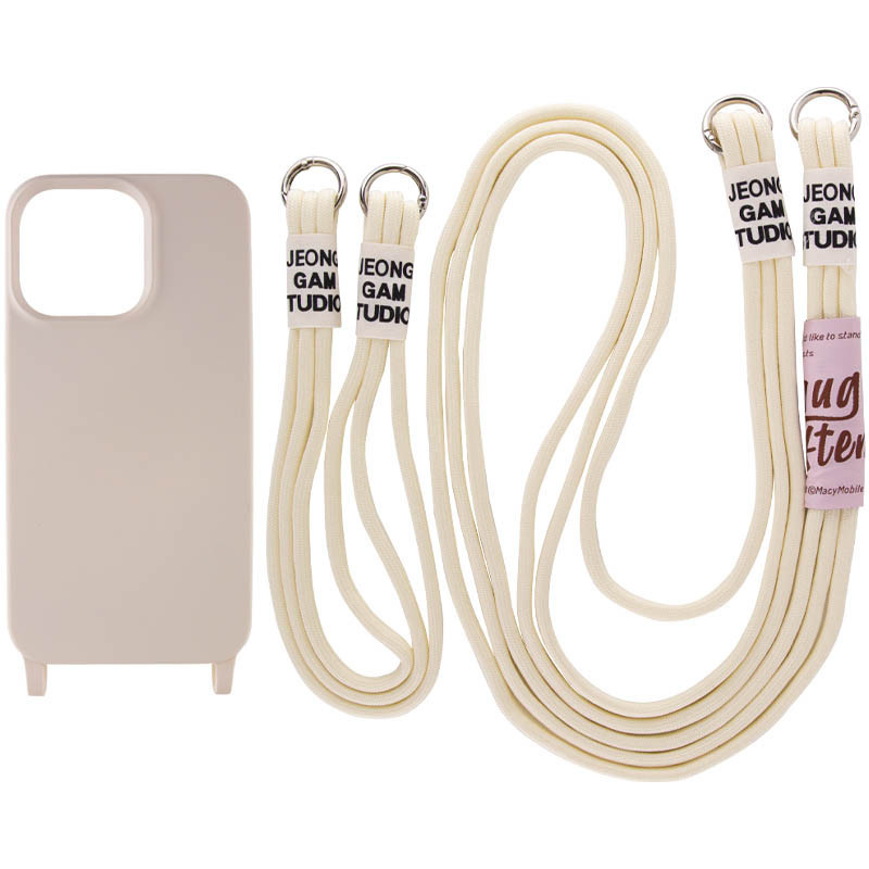 Чехол TPU two straps California для iPhone 12 Pro / 12 Antique White, фото 1