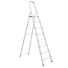 Стрем'янка з алюмінію, драбина на 8 сходинок, драбина висотою 1,7 м INTERTOOL LT-1008 riven