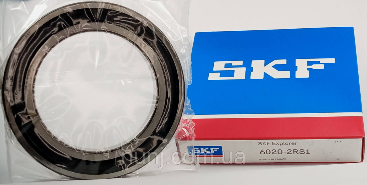 Підшипник 6020-2RS SKF (180120) розміри: 100*150*24 кульковий радіальний закритий, фото 1