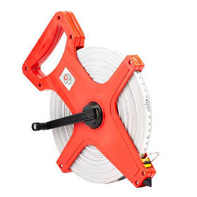 Рулетка геодезична з полотном з скловолокна 50м * 13мм INTERTOOL MT-0755 riven