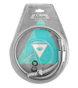 Шланг для гігієнічного душу 0,65м TOPAZ TSH-6004-0,65м хром, Посилений, Blister