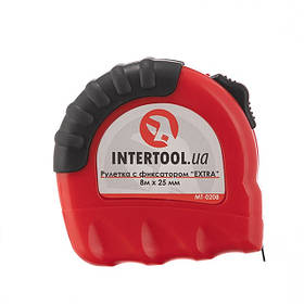 Рулетка з металевим полотном 8 м * 25 мм "EXTRA" INTERTOOL MT-0208 riven