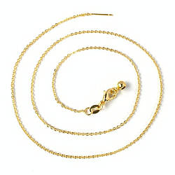 Ланцюжок протяжка на шию мідний 1,3 мм 45 см карабін 10 мм 1 шт. Золотистий