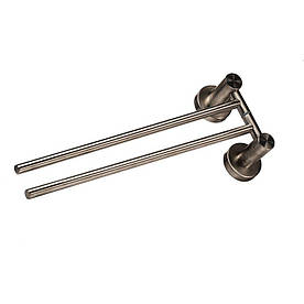 Тримач для рушників Globus Lux SS 8431-2 подвійний, поворотний 45см нержавійка SUS304