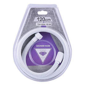 Шланг для душа TOPAZ TSH-6004-120-W-1,20м білий матовий, Посилений з гайкою, що обертається, Blister