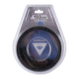 Шланг для душа TOPAZ TSH-6004-150-BL-1,50м Чорний, Посилений з гайкою, що обертається, Blister
