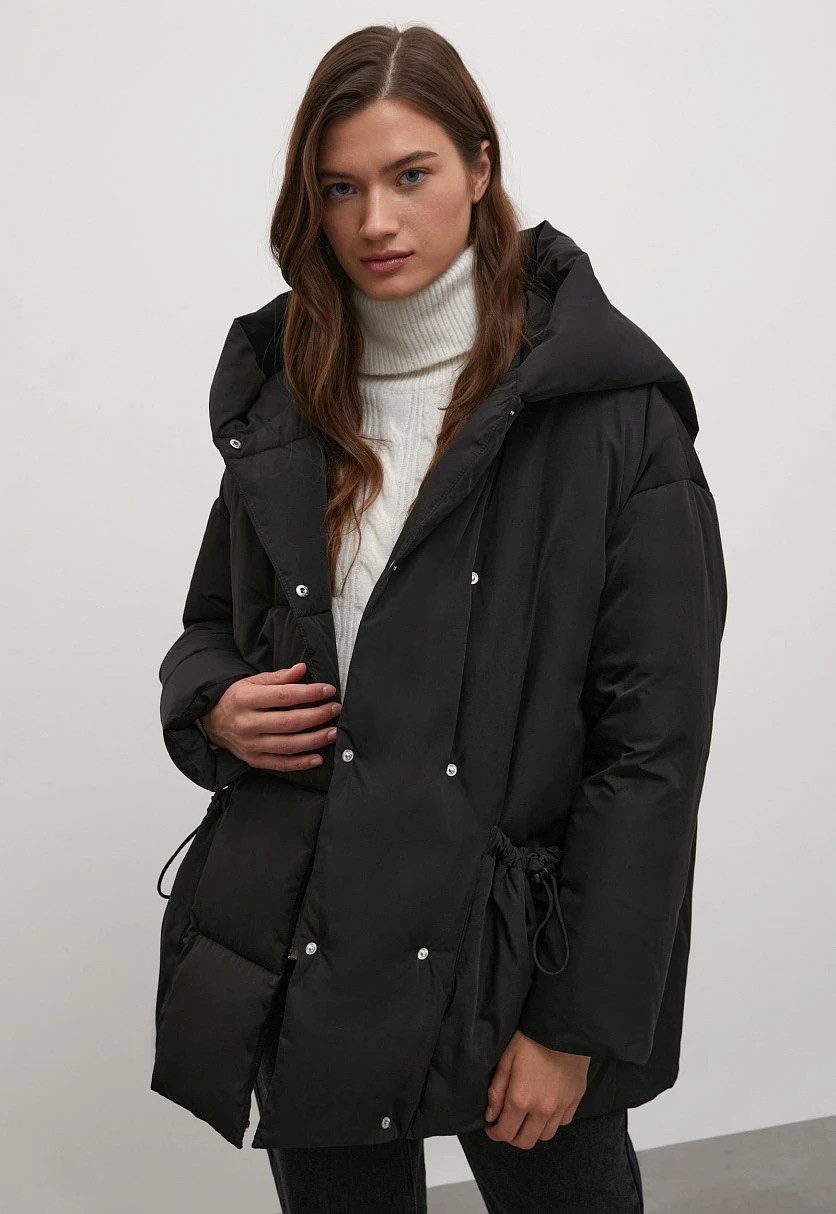 Подовжений жіночий пуховик oversize Finn Flare FWB11024-200 чорний XL/2XL, фото 1