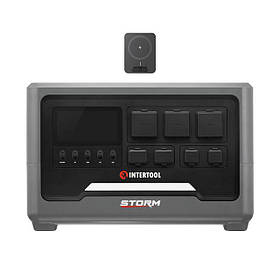 Станція зарядна портативна 2.4 кВт, 2048 Втг, LiFeP04, бездротова зарядка, знімний повербанк, STORM INTERTOOL riven