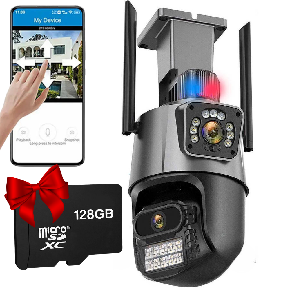 Вулична WIFI камера 6MP, Full HD + Подарунок Карта пам'яті 128GB / Поворотна IP камера спостереження, фото 1