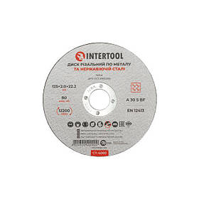 Диск відрізний по металу 125*2.0*22.2 мм INTERTOOL CT-4009 riven