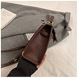 Жіноча сумка XCY-27880 велика крос-боді темно коричнева, фото 6