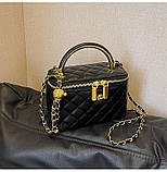 Жіноча сумка-косметичка 1032 Vanity Bag крос-боді чорна, фото 3