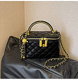 Жіноча сумка-косметичка 1032 Vanity Bag крос-боді чорна, фото 4