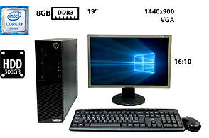Комплект | Комп'ютер Lenovo ThinkCentre M93p/Core i3-4130 3.40GHz/8GB DDR3/HDD 500GB | Монітор 19" Samsung SyncMaster 943NW Б/В