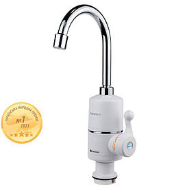 Кран-водонагрівач проточний s97 3.0кВт 0,4-5бар для кухні гусак вухо на гайці Aquatica (NZ-6B112W) 9797133