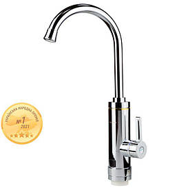 Кран-водонагрівач проточний HZ 3.0 кВт 0,4-5бар для кухні гусак вухо на гайці (C) Aquatica HZ-6B143C