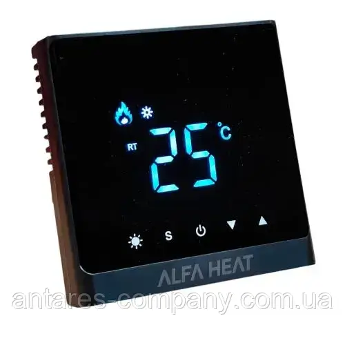 Терморегулятор програмований для теплої підлоги Alfa Heat Smart WI-FI Чорний