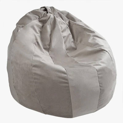 Велюрове крісло мішок груша для дітей / М'яке сидіння приймає форму тіла 70х65 см Сірий Наповнювач кульки
