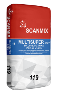 Клей для плитки високоеластичний 119 SCANMIX MULTISUPER GR (25кг), фото 1