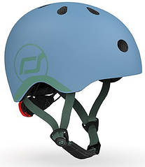 Шолом захисний дитячий Scoot and Ride сіро-синій з ліхтариком 45-51см (SR-181206-STEEL)