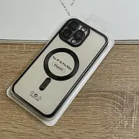 Чохол для iPhone 16 Pro Max з MagSafe, прозорий TPU з чорними бортиками та захистом камери лінзами