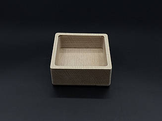 Дерев'яна форма для заливання свічки, кашпо. 9х9х4см (8х8х2.7см)