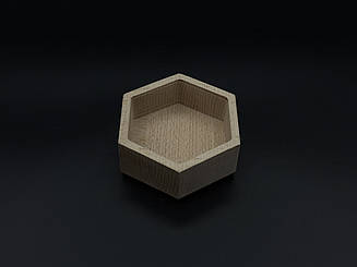 Дерев'яна форма для заливання свічки, кашпо. 10,5х9х4см (8х9х2.7см)