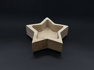 Дерев'яна форма для заливання свічки, кашпо. "Зірочка" 13х13x4см (9,5х8х2.7см)