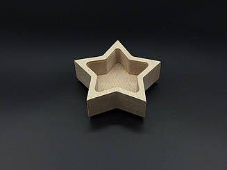 Дерев'яна форма для заливання свічки, кашпо. "Зірочка" 11х11x4см (8х7х2.7см)