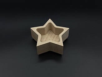 Дерев'яна форма для заливання свічки, кашпо. "Зірочка" 10х10x4см (7х6х2.7см)