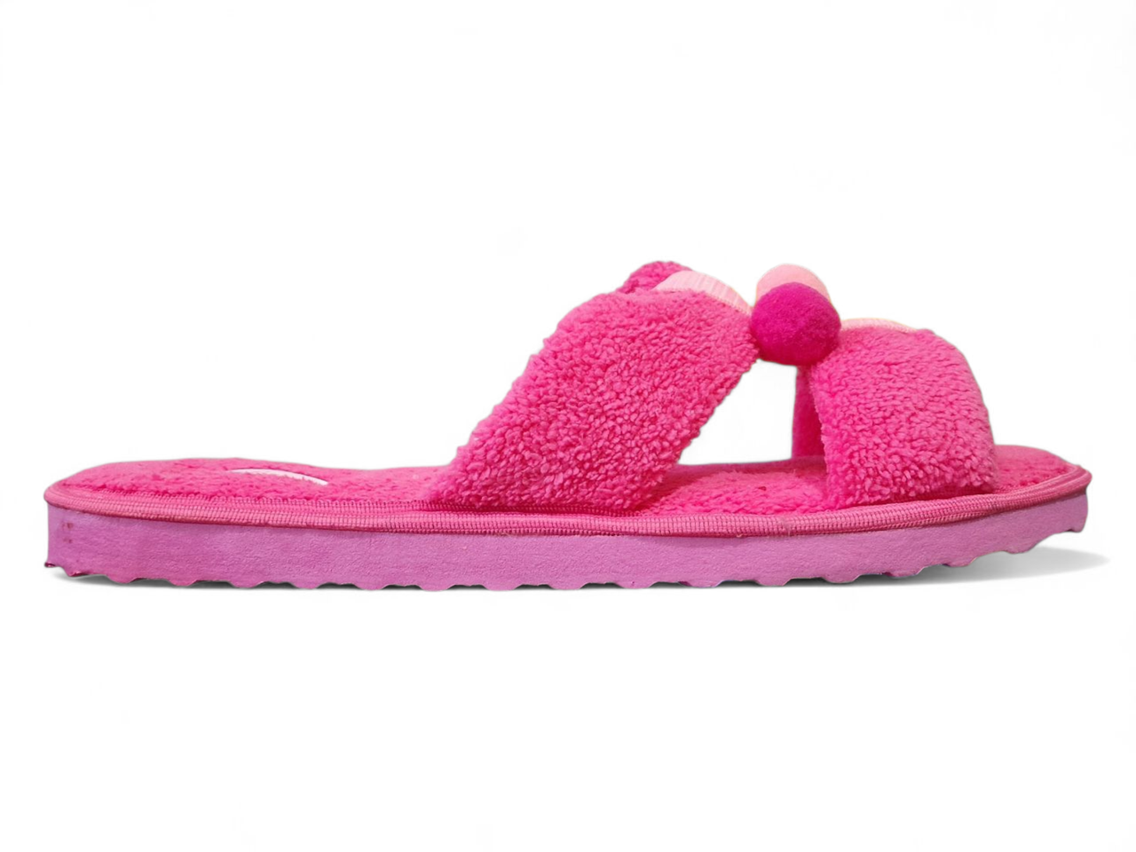 Капці жіночі домашні PaGo соло махра рожева лаванда солоха 25,5 см 40 р, фото 1