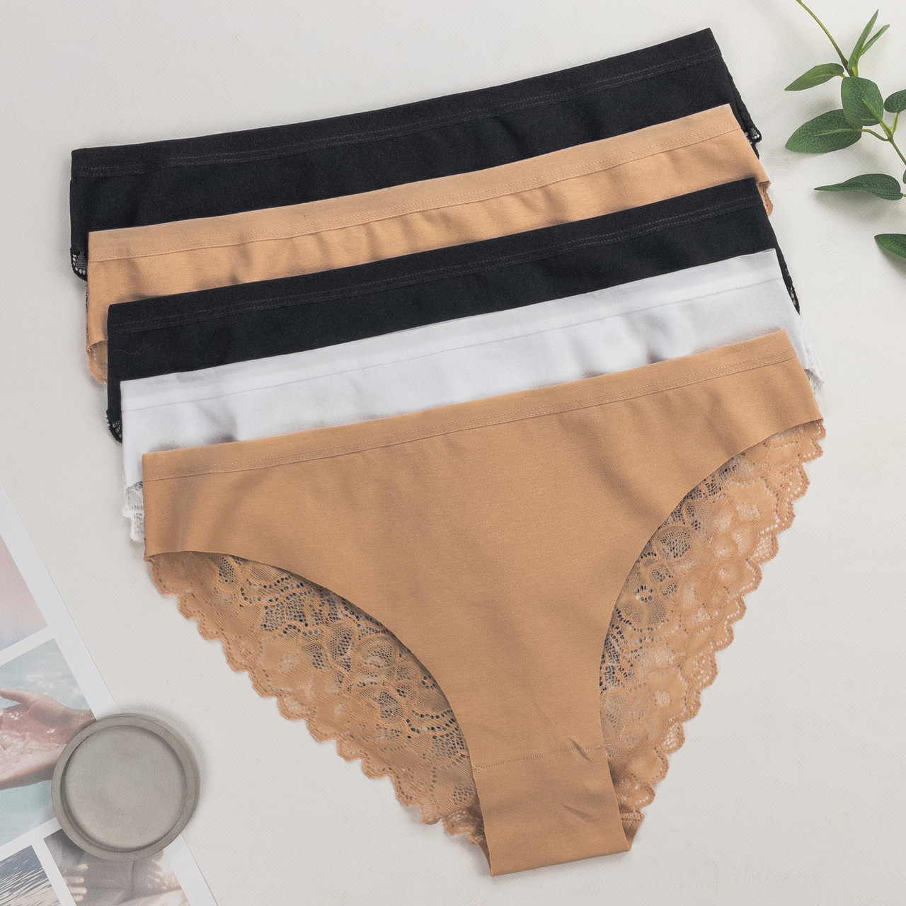 Труси сліпи з мереживом жіночі Nicoletta Туреччина M, L, 2XL | 5 шт.