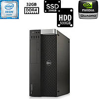 Комп'ютер Dell Precision Tower 5810/Xeon E5-1650 v3 3.50GHz/32GB DDR4/SSD 250GB+HDD 500GB/NVIDIA Quadro M2000 4GB/685W Б/В