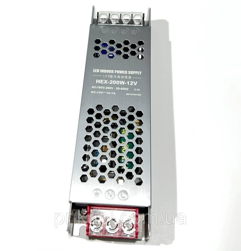 Блок живлення для світлодіодних LED-стрічок, LED-модуль HEX 200 W 12 V 16.7 A DC