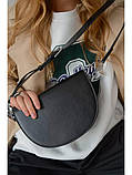 Жіноча сумка-сідло 02649 крос-боді на ремінці чорна, фото 4