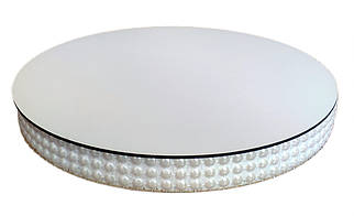 Підкладка ДВП 28 см h 3,5 см біла з перлами