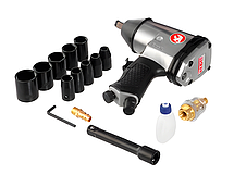 Гайковерт пневматичний з кейсом та набором головок 345Нм 1/2" INTERTOOL PT-1101, фото 4