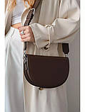 Жіноча сумка 02649 сідло крос-боді коричнева, фото 5