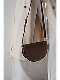 Жіноча сумка 02649 сідло крос-боді коричнева, фото 9