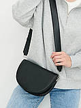 Жіноча сумка крос-боді 02649 сідло на ремінці чорна, фото 6