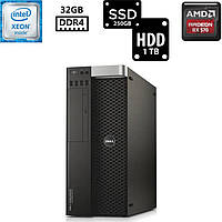 Комп'ютер Dell Precision Tower 5810/Xeon E5-1650 v3 3.50GHz/32GB DDR4/SSD 250GB+HDD 1TB/Radeon RX 570 4GB/685W Б/В