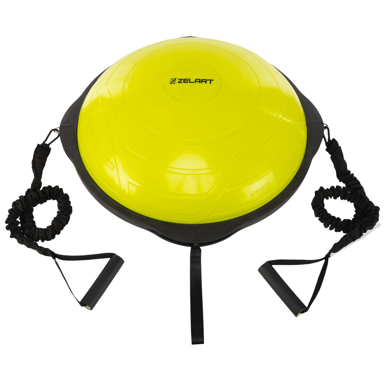 Балансувальна півсфера для фітнесу з еспандерами 70 см BOSU MDbuddy MDbuddy FI-5418 Лимонний, фото 1