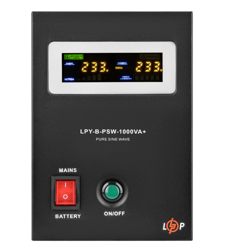 ДБЖ з правильною синусоїдою 12V LPY-B-PSW-1000VA+(700Вт) 10A/20A, фото 1