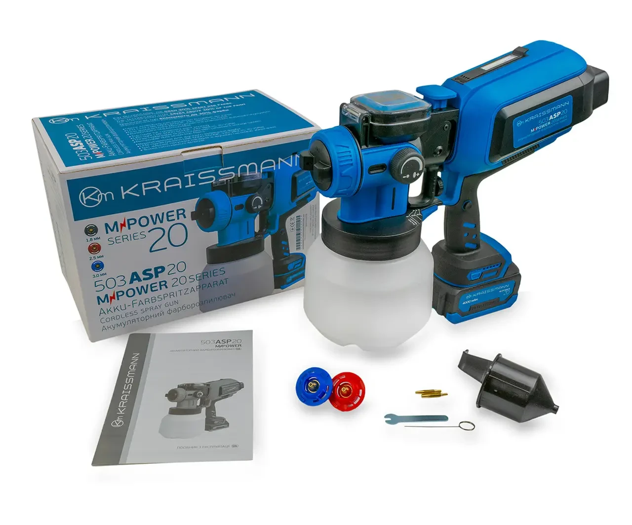 Акумуляторний фарборозпилювач KRAISSMANN 503 ASP 20 ( без акб та зп), фото 1