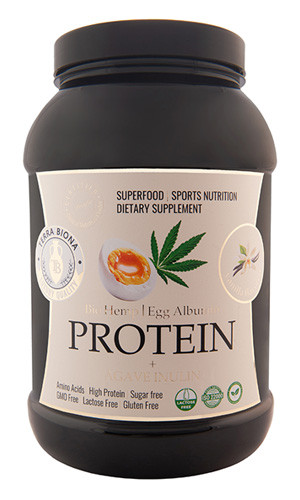 Конопляний органічний протеїн | яєчний білок (альбумін) Terra Biona з смаком ванілі 700г