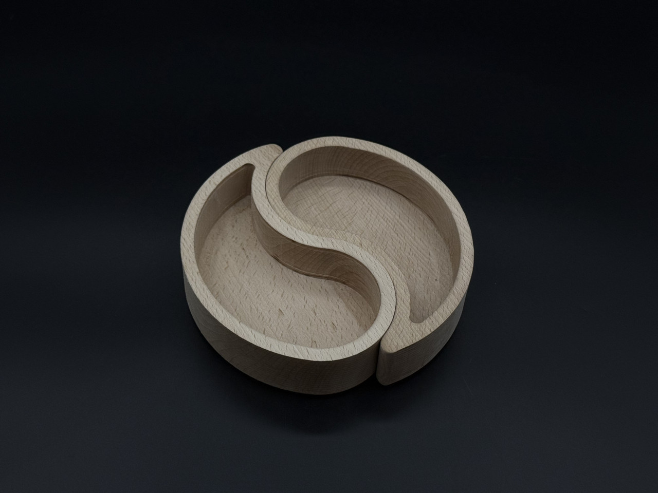 Дерев'яна форма для заливання свічки, кашпо. "Інь-Янь" 17х4см, фото 1