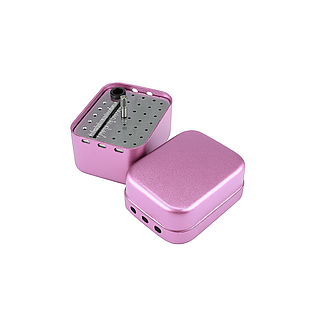 Підставка для скалерних насадок з силіконовими вставками, 10 отворів, автоклавуємa, JD Рожева